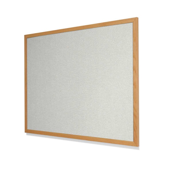 Guilford of Maine FR701 White Cork Board with Narrow Red Oak Frame